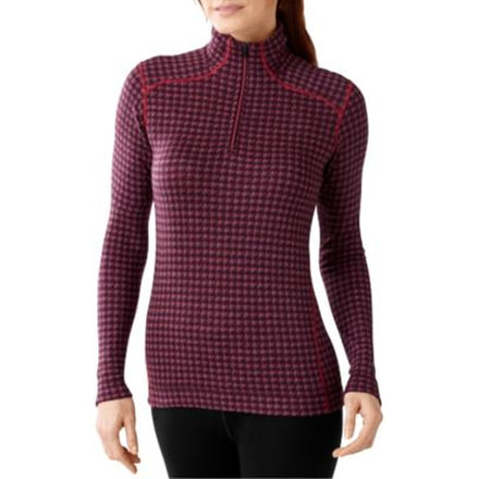 Smartwool Merino 250 Base Layer Pattern 1/4 Zip - Womens, Aubergine Heather, Extra Large, SW0SS222768XL