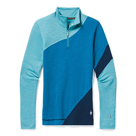 Smartwool Merino 250 Baselayer Colorblock 1/4 Zip - Womens, Ocean Abyss Heather, Extra Large, SW016379E22-XL