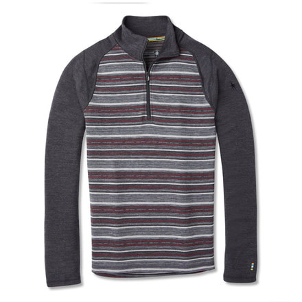 Smartwool Merino 250 Baselayer Pattern 1/4 Zip - Mens, Charcoal Margarita, 2XL, SW0NP616C13-XXL