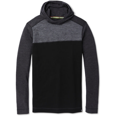 Smartwool Merino 250 Color Block Hoodie - Mens, Medium Gray Tick Stitch, Medium, SW019018B99-M
