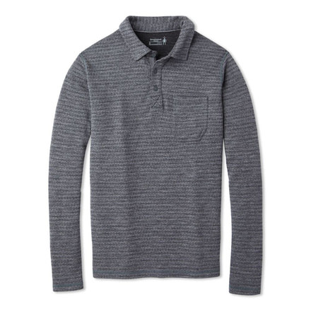 Smartwool Merino 250 Long Sleeve Polo - Mens, Medium Gray Tick Stitch, 2XL, SW000293B99-XXL
