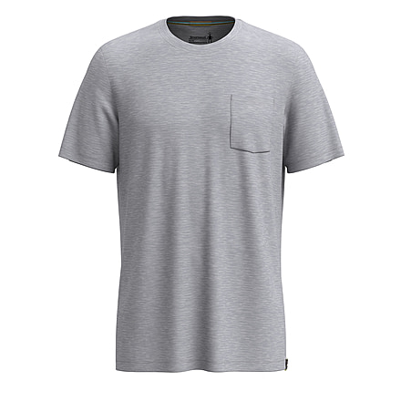 Smartwool Merino Hemp Blend Short Sleeve Pocket Tee - Mens, Light Gray Heather, 2XL, SW0170265451XXL000