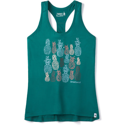 Smartwool Merino Sport 150 Bunch of Pineapples Tank - Womens, Dark Peacock, Extra Large, SW015138B69-XL