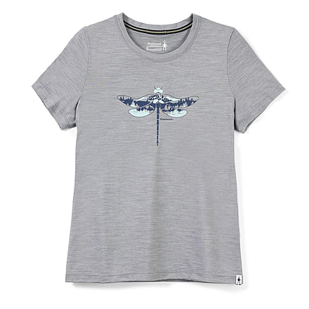 Smartwool Merino Sport 150 Dragonfly Summit Short Sleeve Graphic Tee - Womens, Light Gray Heather, Extra Small, SW016598545XS