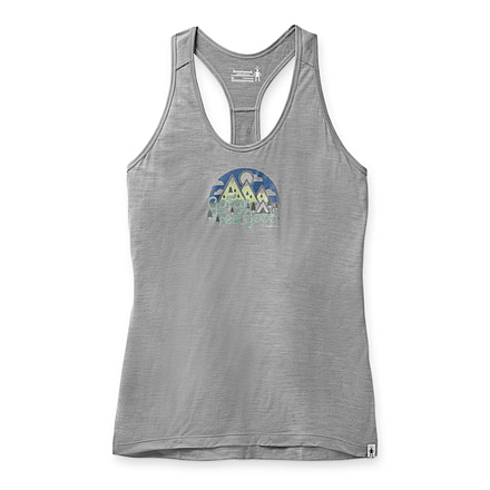 Smartwool Merino Sport 150 Go Far, Feel Good Graphic Tank - Womens, Light Gray Heather, Large, SW000719545L