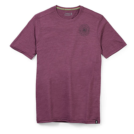 Smartwool Merino Sport 150 Go Far, Feel Good Spokes Short Sleeve Graphic Tee - Mens, Argyle Purple Heather, Large, SW016731J46L