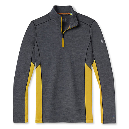 Smartwool Merino Sport 150 Long Sleeve 1/4 Zip - Mens, Charcoal Heather/Golden Olive, Medium, SW011538H23M