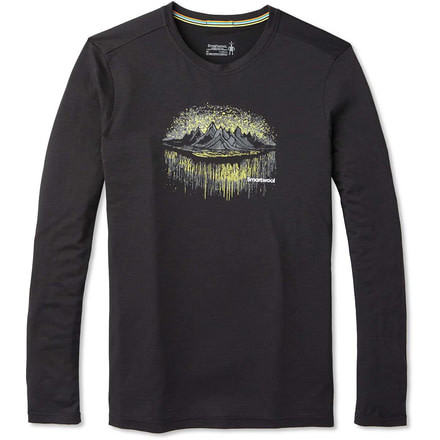 Smartwool Merino Sport 150 Mountain Aurora Long Sleeve Tee - Mens, Black, Extra Large, SW019021001-XL