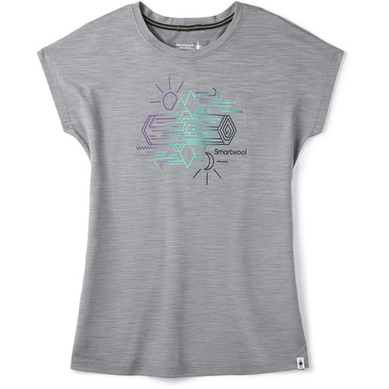Smartwool Merino Sport 150 Mountain Reflection Tee - Womens, Light Gray Heather, Extra Small, SW016139545-XS