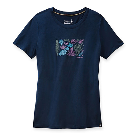 Smartwool Merino Sport 150 Spring Leaves Graphic Tee - Womens, Deep Navy, Large, SW000721092L