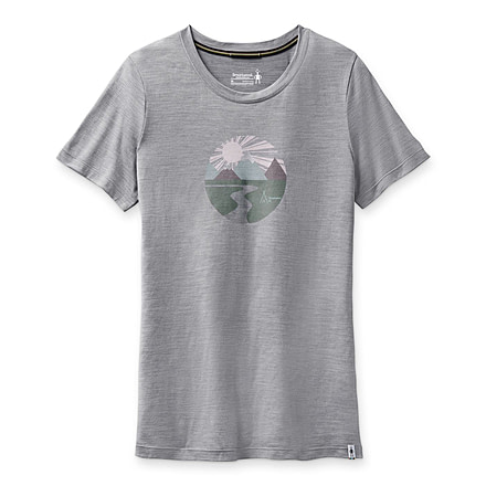 Smartwool Merino Sport 150 Sunset Stream Graphic Tee - Womens, Light Gray Heather, Small, SW000723545S