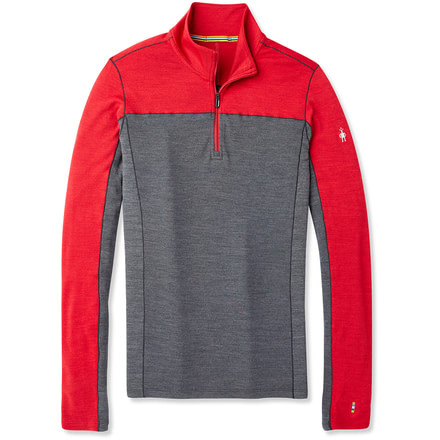 Smartwool Merino Sport 250 Long Sleeve 1/4 Zip - Mens, Chili Pepper Heather, Medium, SW019024B95-M