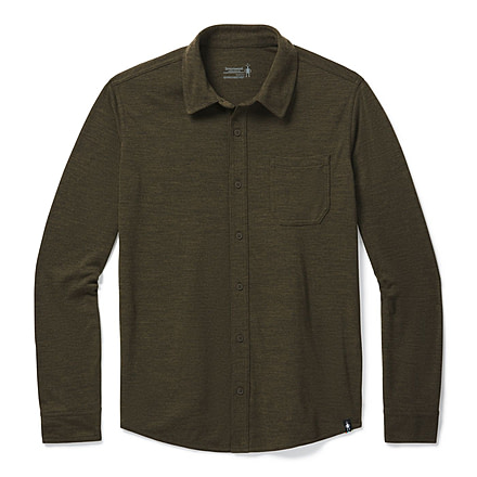 Smartwool Merino Sport 250 Long Sleeve Button Up - Mens, Military Olive Heather, Small, SW016298D12-S