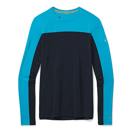Smartwool Merino Sport 250 Long Sleeve Crew - Mens, Sea Blue/Deep Navy, Extra Large, SW019023E82-XL
