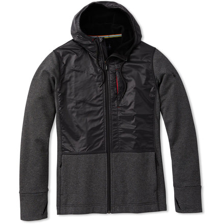 Smartwool Merino Sport Fleece Full Zip Hybrid Hoodie - Mens, Charcoal Heather, Medium, SW019045010-M