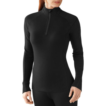Smartwool MerinoMax Half Zip Top - Women's-Black-Large