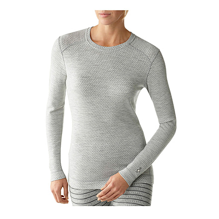 Smartwool Midweight Pattern Crew - Women's-Silver Grey Heather Stripe -Small