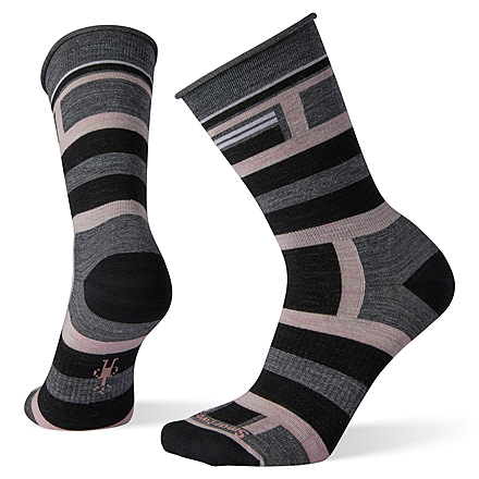 Smartwool Non-Binding Pressure Free Striped Crew Socks - Womens, Medium Gray, Large, SW004014052-L