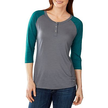 Smartwool NTS Micro 150 Henley Tee - Womens, Capri, Extra Small, SW015055709XS