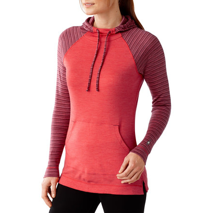 Smartwool NTS Mid 250 Drape Neck Hoody - Womens -Hibiscus Heather-Small
