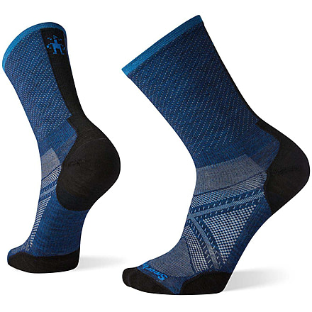 Smartwool Performance Run Zero Cushion Pattern Crew Socks - Mens, Alpine Blue, Medium, SW001496B25M