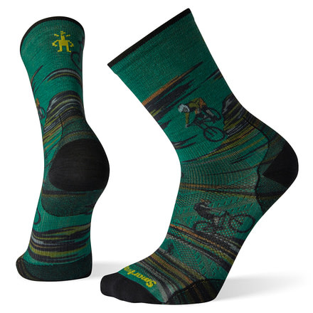 Smartwool PhD Cycle Ultra Light Dialed Print Crew Socks - Mens, Multi Color, Medium, SW001261150-M