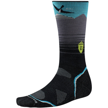 Smartwool Phd Outdoor Light Crew Charley Harper Sock - Men's-Black-Large