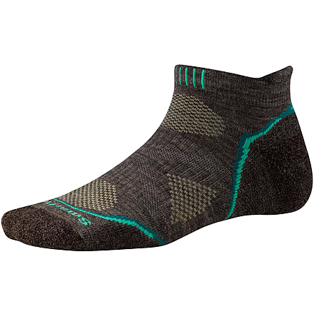 Smartwool PhD Outdoor Light Micro Sock - Women's-Taupe/Dark Spearmint-Medium