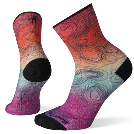 Smartwool PhD Outdoor Light Print Mid Crew Socks - Womens, Habanero, Large, SW001228A15-L
