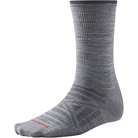 Smartwool PhD Outdoor Ultra Light Crew Sock - Men's-Light Gray-Large