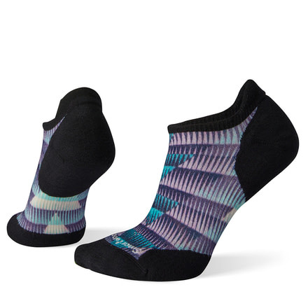 Smartwool PhD Run Light Elite Chevron Print Micro Socks - Womens, Wave Blue, Large, SW001233D24-L
