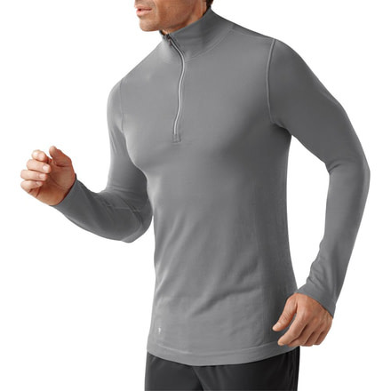 Smartwool PhD Run Long Sleeve Half Zip - Men's-Alloy-Large