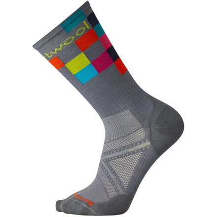 Smartwool PhD Run Ultra Light Logo Crew Sock - Men's-Graphite-Medium