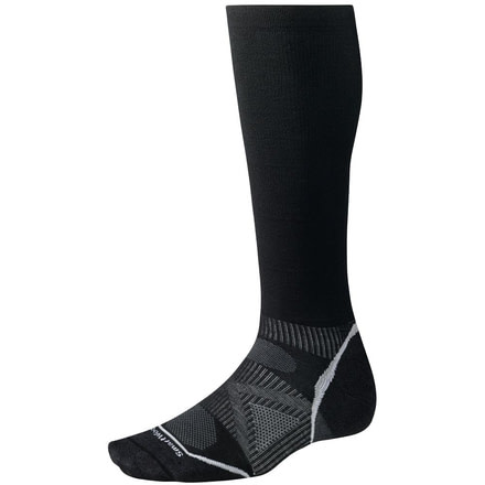 Smartwool PhD Ski Graduated Compression Ultra Light Sock - Mens-Black-Large
