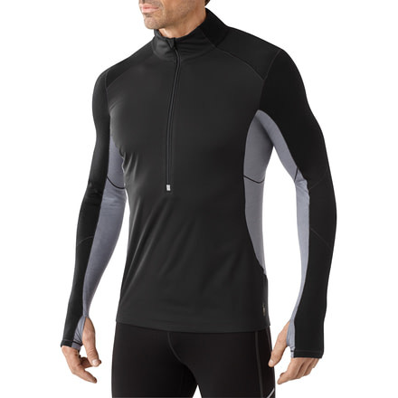 Smartwool PhD Wind Zip T Top - Mens -Black-X-Large