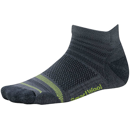 Smartwool Run Light Micro Sock - Men's-Graphite/ Green-X-Large