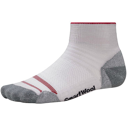 Smartwool Run Light Mini Sock - Men's-Silver/Red-Medium