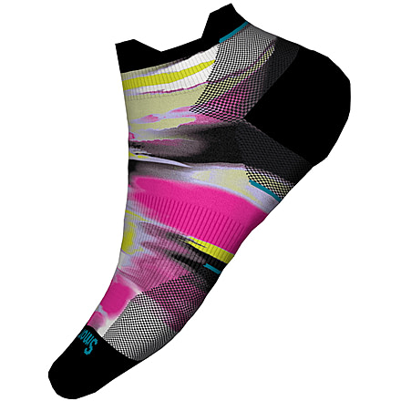 Smartwool Run Targeted Cushion Brushed Print Low Ankle Socks - Womens, Power Pink, Small, SW002122L891S