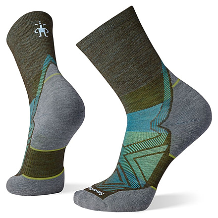 Smartwool Run Targeted Cushion Mid Crew Socks - Mens, Military Olive, Medium, SW001663D11M