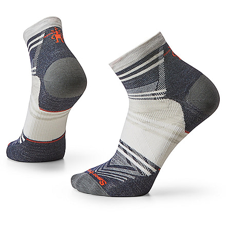 Smartwool Run Zero Cushion Ankle Pattern Socks, Ash, Extra Large, SW0016540691-069 ASH-XL