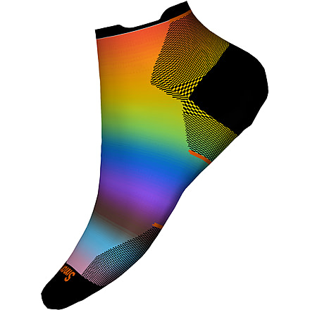 Smartwool Run Zero Cushion Pride Rainbow Print Low Ankle Socks, Multi Color, Medium, SW0020811501-M