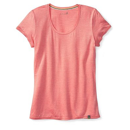 Smartwool Solid Scoop Tee - Womens, Bright Coral, Extra Small, SW0SF163494XS