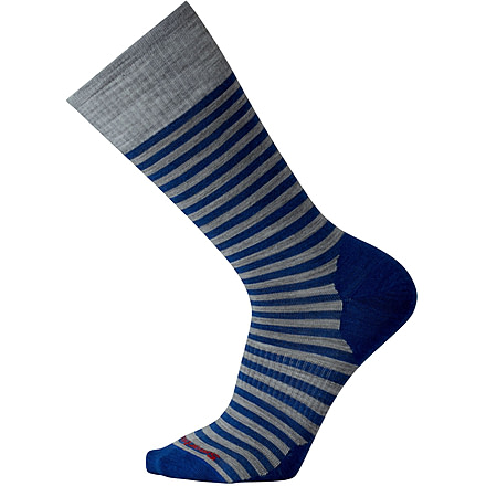 Smartwool Stria Ultra Light Crew Casual Sock - Men's-Dark Blue Heather-X-Large