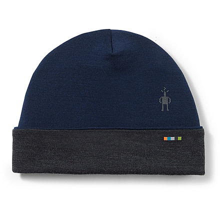 Smartwool Thermal Merino Reversible Cuffed Beanie, 391 Deep Navy-Charcoal, 1FM, SW0SW9563911FM