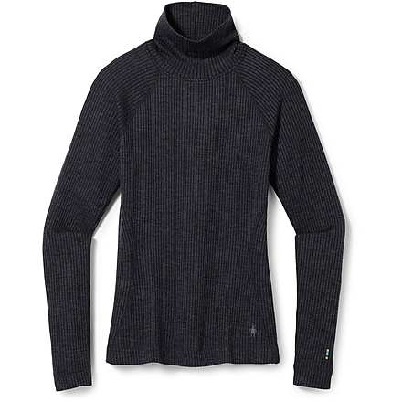 Smartwool Thermal Merino Rib Turtleneck - Womens, 010 Charcoal Heather, Small, SW016690010S