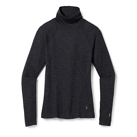 Smartwool Thermal Merino Rib Turtleneck - Womens, Charcoal Heather, Extra Large, SW01669001010XL000
