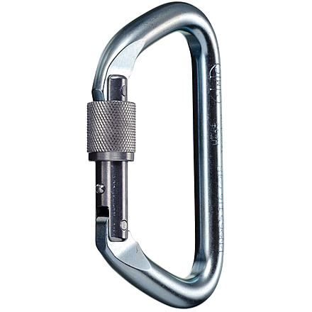 SMC Large Heat-Treated Steel Locking D Carabiner, Bright, NFPA21002