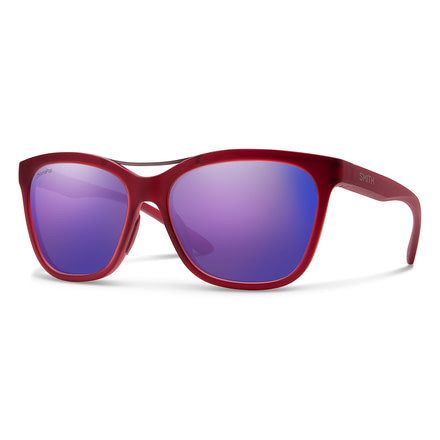 Smith Cavalier Sunglasses - Womens, Matte Crystal Deep Maroon Frame, Chromapop Violet Mirror Lens, 201928LPA56DI