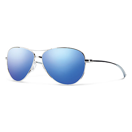 Smith Optics Langley Sunglasses, Silver Frame, Blue Flash Mirror Lens, LAPCBMSV