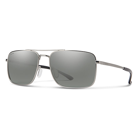 Smith Outcome Sunglasses, Matte Silver Frame, Polarized Platinum Mirror Lens, 204061CTL59XN